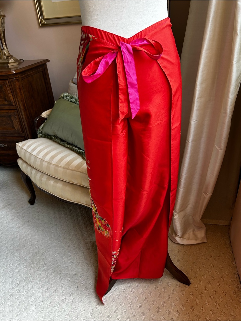 Ralph Lauren Silk Wrap Pants in Koi Print